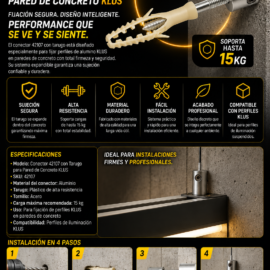 Conector 42107 con Tarugo para Pared de Concreto KLUS