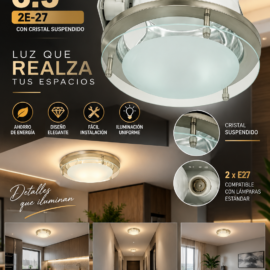 Empotrable de Ahorro F3-60T 6.5″ 2E-27 C/Cristal Suspendido SN (Outlet)