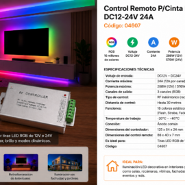 Control Remoto P/Cinta RGB DC12-24V 24A