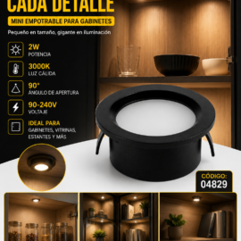 Empotrable Mini 2w 3000K LCG1310-2 BK Ø Negra Ø 38MM (4*15) 90° 100-240V Evolight 2/1