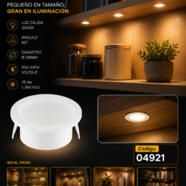 Empotrable Mini 2W 3000K LCG1310-2 WH Ø Blanco Ø 38MM (44*15) 90° 100-240V PC 75 lm 2/1