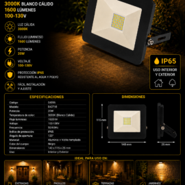 Reflector 20W 3000K SMD 100-130V B43718 ROOMLUX 1600 lm
