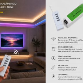 Control Inalámbrico LED 3 Canales 180W