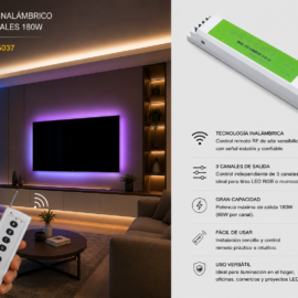 Control Inalámbrico LED 3 Canales 180W