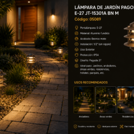 Lampara de Jardín Pagoda 3T E-27 JT-15301A BN M