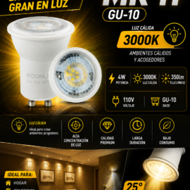 Bombillo 4w 3000K GU-10 MR-11 110V B04505-GU4 ROOMLUX