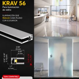 Perfil 18017 KRAV 56 para Iluminación de Vidrio KLUS