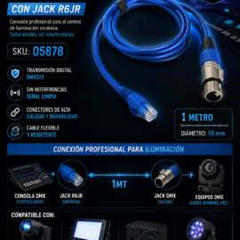 Cable Conector DMX512 1MT 10 mm CON JACK R6JR