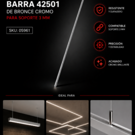 Barra 42501 de Bronce Cromo para Soporte 3 MM KLUS