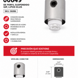 Conector 00649 de Perfil Suspendido GIP, LIPOD KLUS