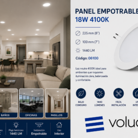 Panel Empotrable 18W 4100K 225mm (8¨) 100 mm (7¨) 1440 lm B29705 ROOMLUX