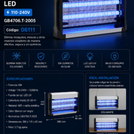 Lampara Mata Insecto 6W 110-240V GB4706.T-2005 LED
