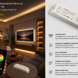 Controlador Receptor F4-CC para WI-FI-106 DC5V-CD24V Salida 216W/12V LTECH