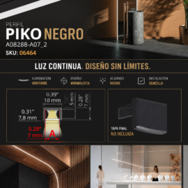 Perfil A08288-A07_2 PIKO Negro KLUS