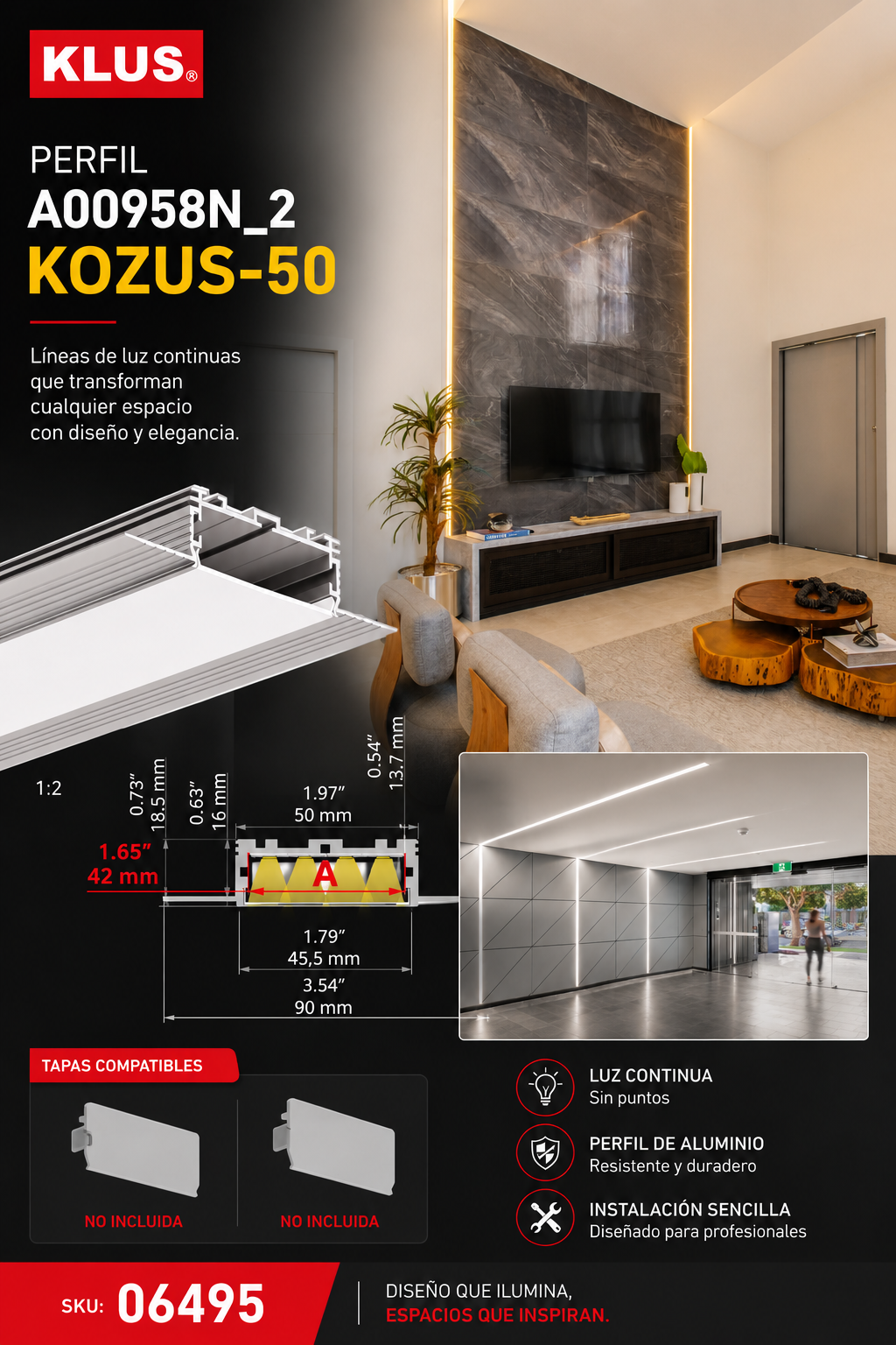Perfil A00958N_2 KOZUS-50 KLUS