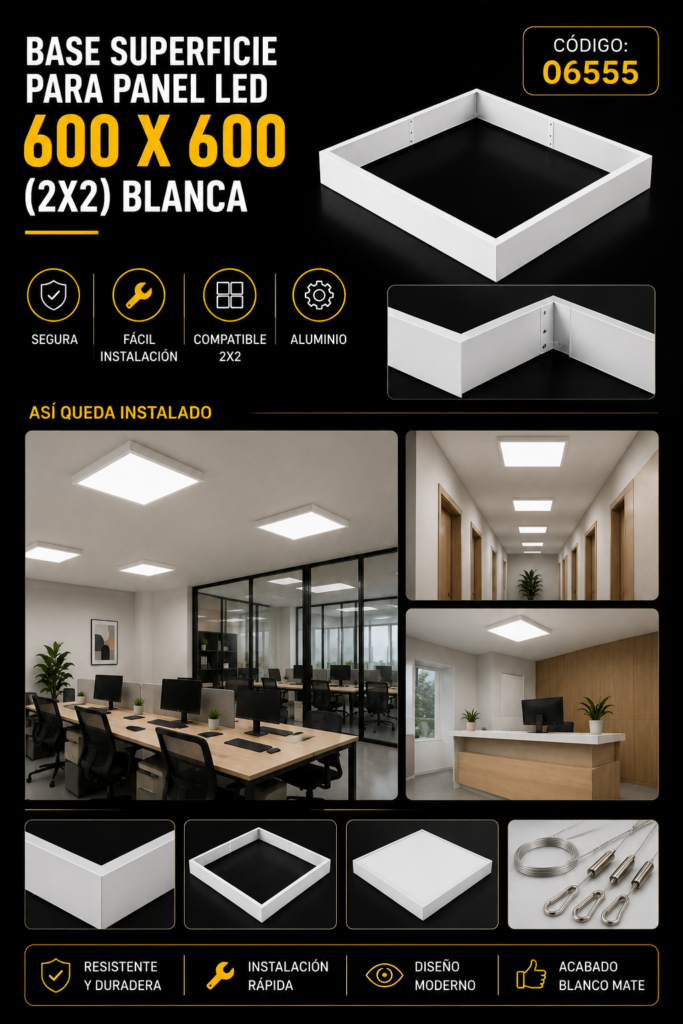 Base Superficie 600 X 600 (2X2) Blanca de Panel B29751 BACKLIT ROOMLUX