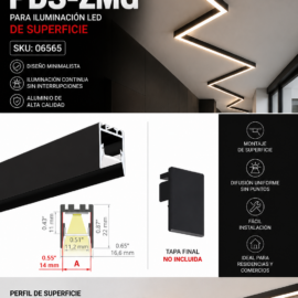 Perfil A01418A07_2 PDS-ZMG Negro KLUS Recesado
