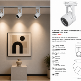 Foco Riel GU-10 CS-13 WH Blanco 2 Líneas EVOLIGHT