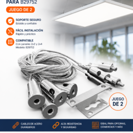 Kit Suspensión de Lampara 2X2 Y 2X4 para B29752 (Juego de 2)