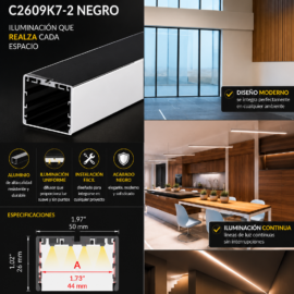 Perfil C2609K7-2 LIPOD-50 NEGRO