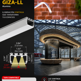 Perfil A00758_2 Gris GIZA-LL Aluminio KLUS