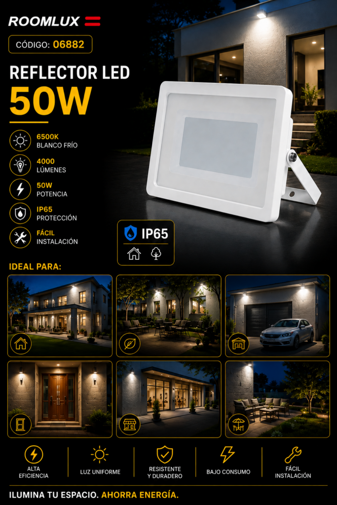 Reflector 50W 6500K Blanco 4000lm 100-265V B43718 ROOMLUX