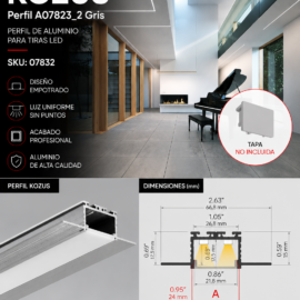 Perfil A07823_2 Gris KOZUS Aluminio KLUS