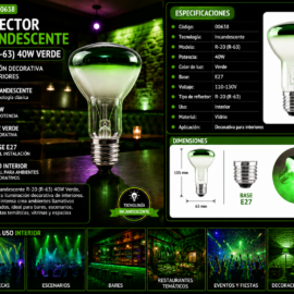 Reflector R-20 (R-63) 40W Verde
