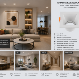Empotrable Basculante GU-10 TS131C WH PC Blanca 102*102*65 (90*90)