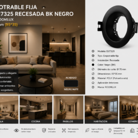 Empotrable Fija Ø D27325 Recesada BK Negro Ø 70 mm (85*35) POLY ROOMLUX