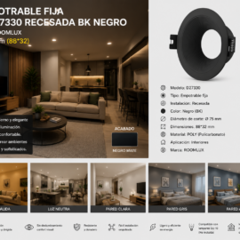 Empotrable Fija Ø D27330 Recesada BK Negro Ø 75 mm (88*32) POLY ROOMLUX