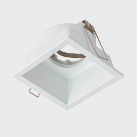 Emp. FIJA # CS43S GU-10 RECES. WH (BLANCA) # 75 mm (85*85*47mm) ALUMINIO EVOLIGHT