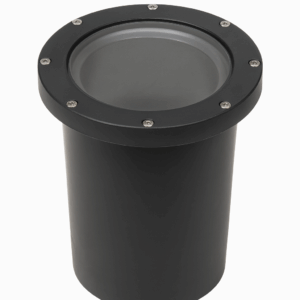 Empot. piso E-27 JT-15602 PAR-38 material de fibra de vidrio negra