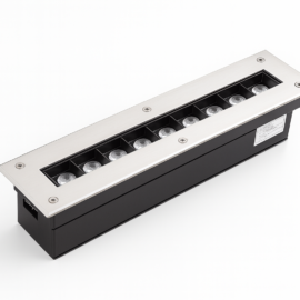 Empotrable de piso 9w 3000k BY-M6003 300X90 mm lineal 85-245V IP-65 30º jardin.