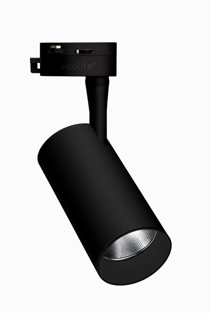 Foco riel 20W 4100K NEGRO BY-G1208 negro 30° 100-245V 2 lineas 65*158 mm