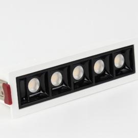 Emp. lineal 10W 3000K dimiable 139X37mm blanco/negro 30° 85-265V lineal recesada BY-G2011