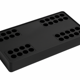 Lámp. superf. 60w 4100K BY-X105-4 Negro ultrafina 368x158x39mm plano 24º 100-245v 60hz ip20