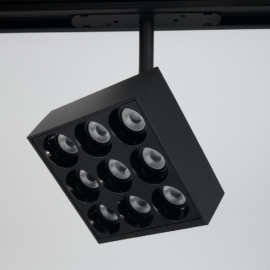 Foco mag. riel 15W 100*185*mm 3000k recesado basculante magnetico 48v dc 24º