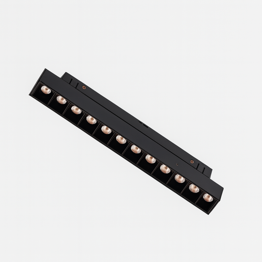Lampara Magnética de Riel 18W 3000K 330mm 24° 48 v recesada BY-ZX5013