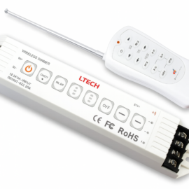 Dimmer 216W inalámbrico LT-311RF 12-24V 6AX3CH MAX 18A, 216W/432W (12/24V 5-100%