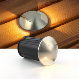 Empotrable de piso 3w indirecta 2700K doble 35*95 mm acero inoxidable IK-8 85-265V IP-65