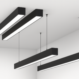 Lampara suspendida 30w 6500k LZ-B108 lineal NEGRA 120° 85-265V 1200X40X70