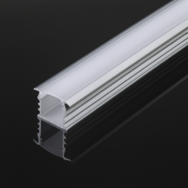 Perfil T gris 24 x 12 x 3 mt aluminio con difusor