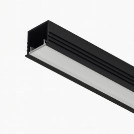 Perfil T negro 24 x 12 x 3 mt aluminio con difusor