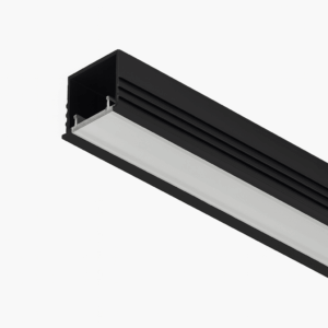 Perfil T negro 24 x 12 x 3 mt aluminio con difusor