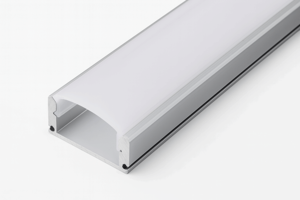 Perfil U gris 17 x 7 x 3 mt aluminio con difusor (micro)