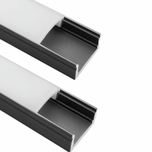 Perfil U negro 30 x 20 x 3 mt aluminio con difusor