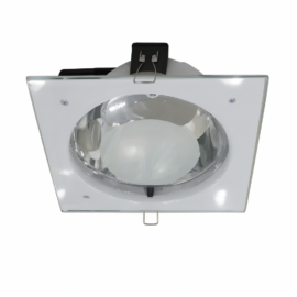 Empotrable de ahorro 8" C/CRISTAL SUSPENDIDO CUADRADA INOX