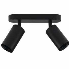 Foco superficie GU-10 2/1 TS205S-2 BK NEGRA ACERO 220MM