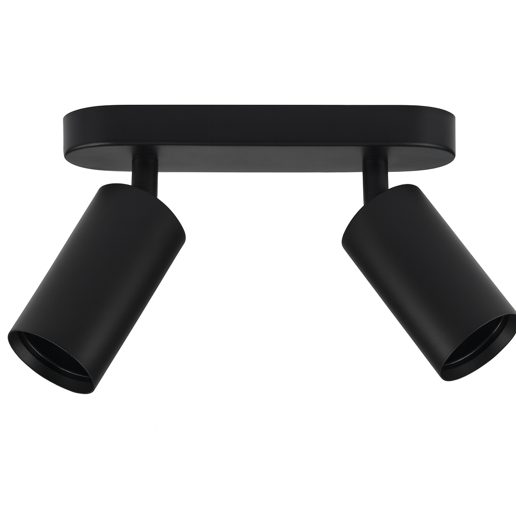 Foco superficie GU-10 2/1 TS205S-2 BK NEGRA ACERO 220MM